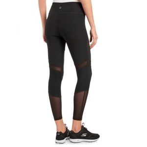 SOLD! ➕➕ Leather Panel Black Mesh Yoga Leggings